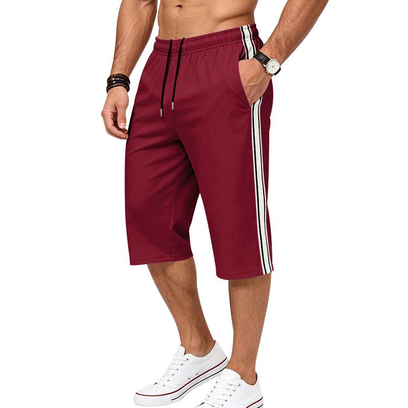 Pantaloncini Sportivi Estivi da Uomo in Maglia Traspirante con Elastico a Rete Sette Quarti Larghi da Spiaggia Uomo