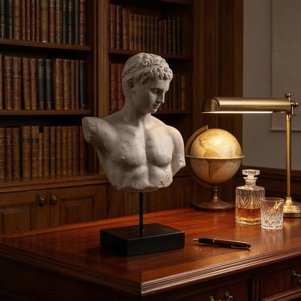 Bust Statue with Base Stable Classical Decorative for Office