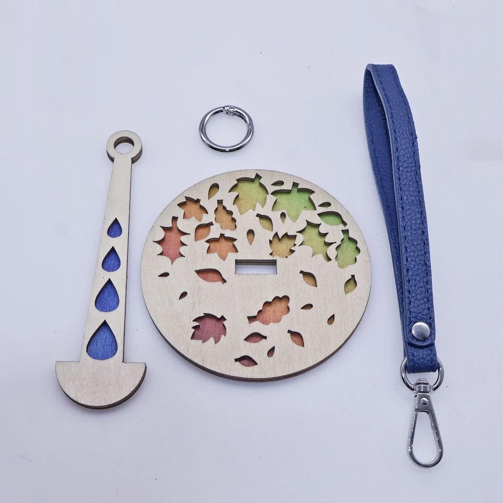Portable Wrist Crocheting Knitting Yarn Holders Wooden Carrier with Leather Wristband Yarn Minder Gift for Weaving Craftsman