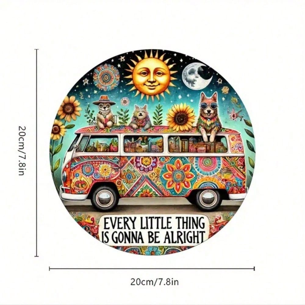 Retro Round Metal Sign for Shop Decor