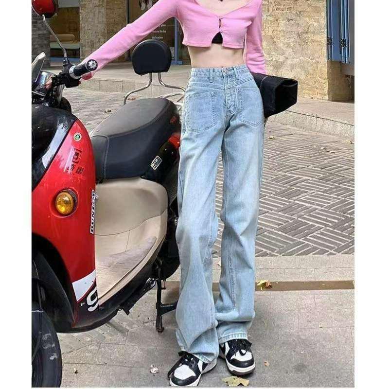 

High-Waisted Slimming Wide-Leg Jeans for Women - Elegant Early Spring Design XL