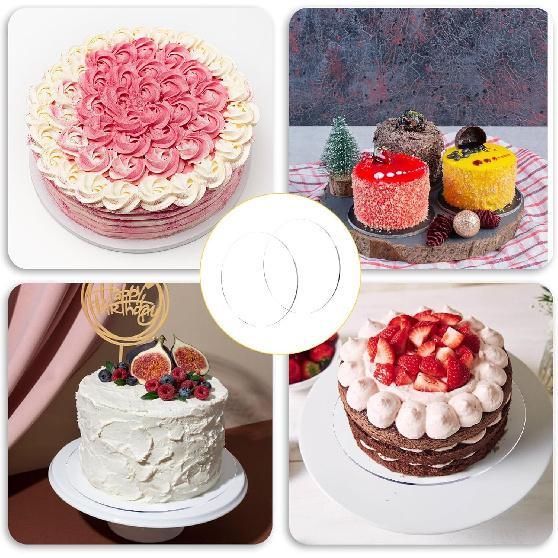 Giantree 2 Pcs 1/4" Clear Cake Boards Round, 6 Inch Diameter Acrylic Cake Disc Round Cake Table Top for Cake Baking DIY Dessert and Crafting (15cm)