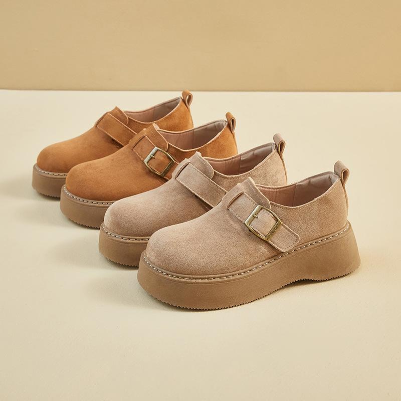 Thick-soled autumn and winter Birkenstocks, new casual muffin-soled warm cotton shoes