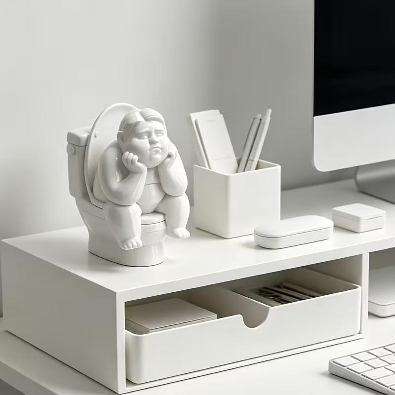 Toilet Thinker Statue Funny Resin Figurine Creative Desk Ornament Unique Art Sculpture Home Tabletop Decor For Holiday Gift