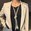 Multi-Layered Pearl Necklace Vintage Banquet Sweater Chain Pendant Accessories