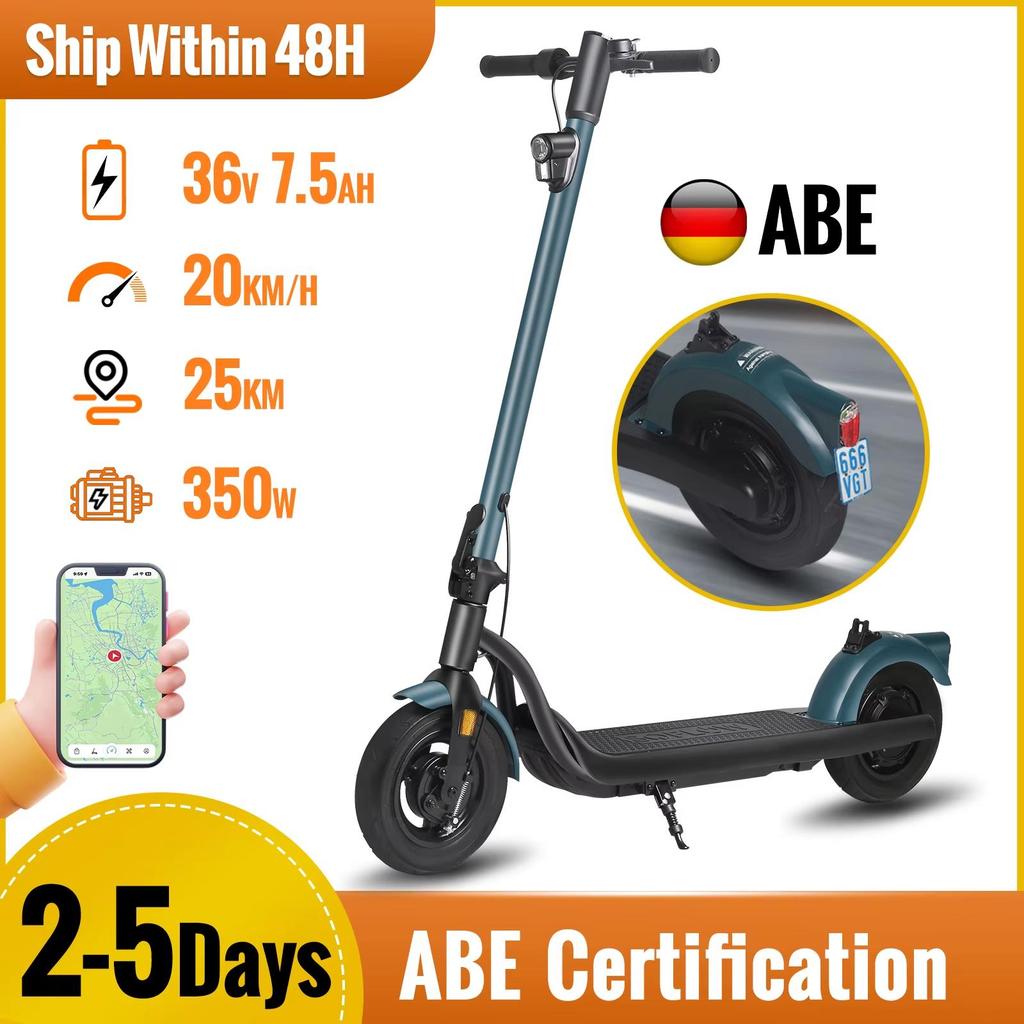 N5 350W Elektroroller Mit ABE App 36v Lithiumbatterie Roller 20km/h 35km Große Reichweite 10 Zoll Reifen Für Erwachsene E-Scooter Für DE