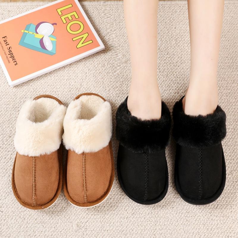 Cotton slippers women's men's thick bottom non-slip autumn and winter velvet outer wear home warmth student dormitory couple slippers men