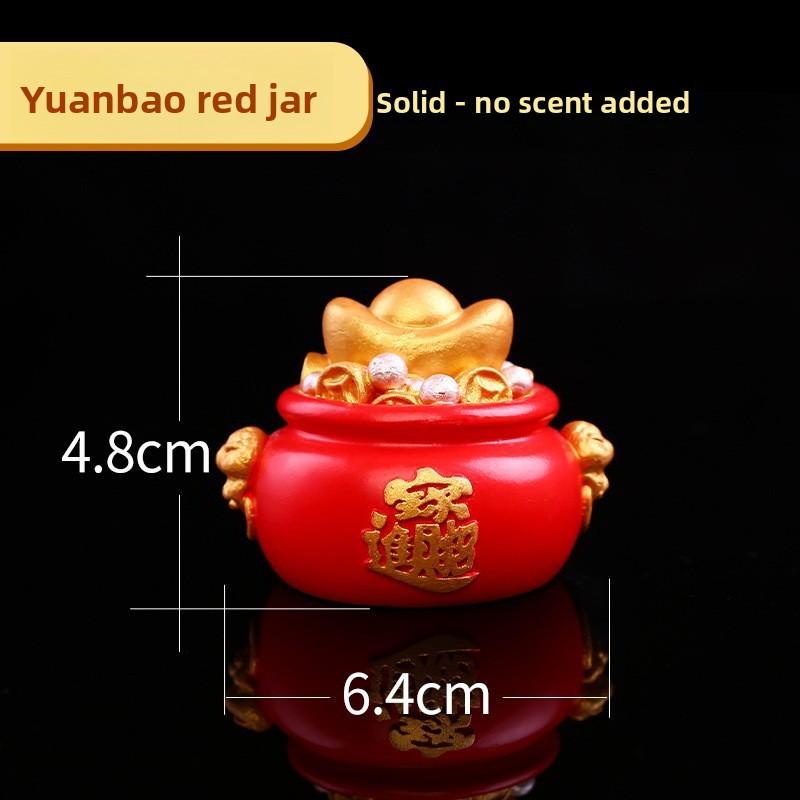 

Money Bag Car Figurine with Added Massage Cream Set - Creative Combination for Car Interior Decoration Items Bao Yuan Treasure Basin