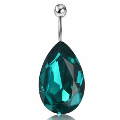 Çelik Gözyaşı Damlası Yapay Elmas Düğme Halter Bar Göbek Göbek Halkası Vücut Piercingi