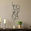 1pc Metal Wall Art Minimalist - Facial Line Wall Decor, Abstract Black Iron Sculpture for Modern Home Hanging Decor