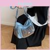 Tasche Damen Denim Schulter Einfach Damen Klein Mehrere Taschen Reißverschluss Stilvoll Für Täglichen Gebrauch Einkaufen Reisen