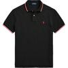 Polo Logo Haftowane Paski Wykończenie Casual Koszulka Polo z Krótkim Rękawem Męska Koszulki Polo Czarna 710842621-001