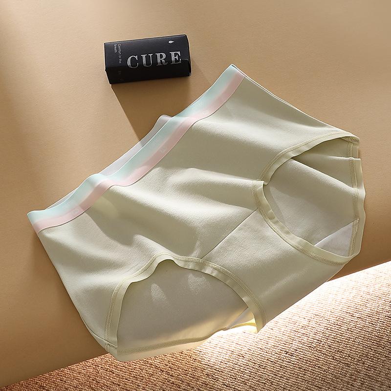 Sports Pure Cotton Panties Breathable Mid Waist and Hip Lifting Solid Color Triangle Women’s Panties