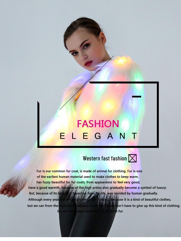 Damefrakk i lammeull med LED-lys for jule- og halloweenfester