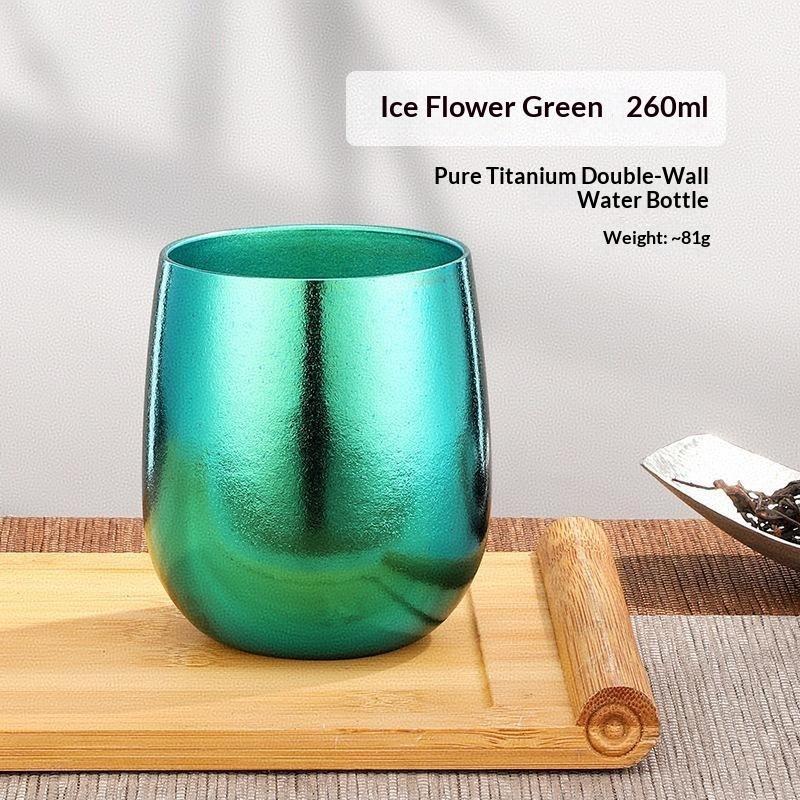 Pure Titanium Water Cup Double Wall Titanium Mug Lightweight Insulated Beer Tea Tumbler For Home Office Daily Drinking