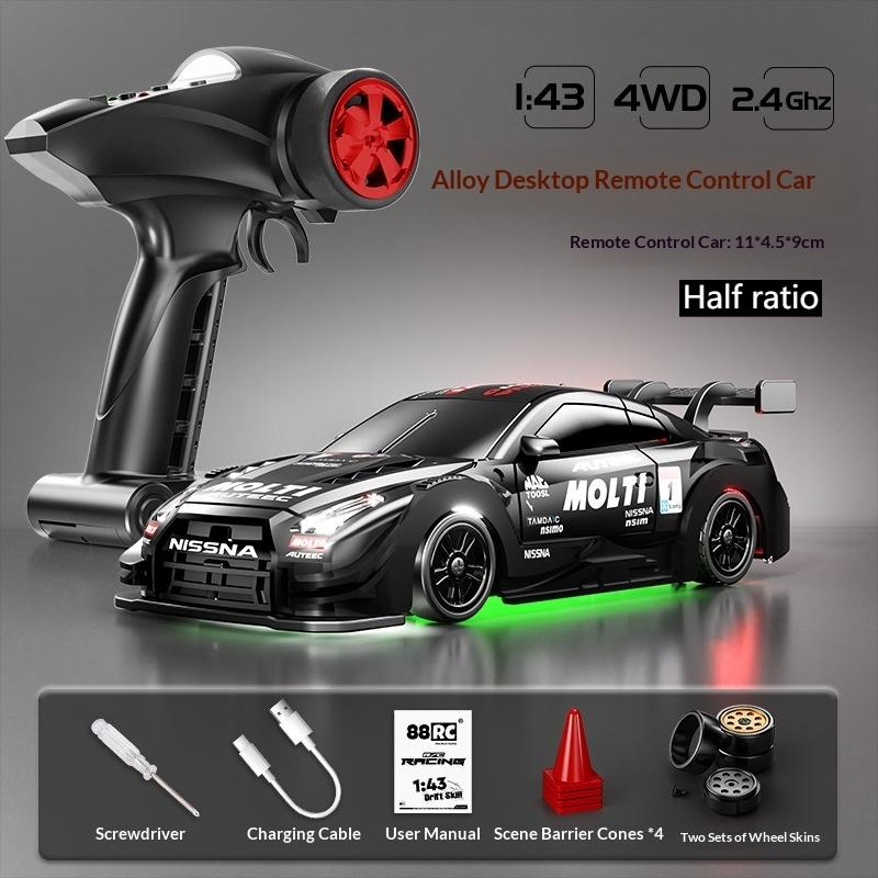 New Product In Stock 1/43 Alloy Drift Car 2.4G Four-Wheel Drive Drift Car Desktop Series Fully Proportional Including Gyroscope