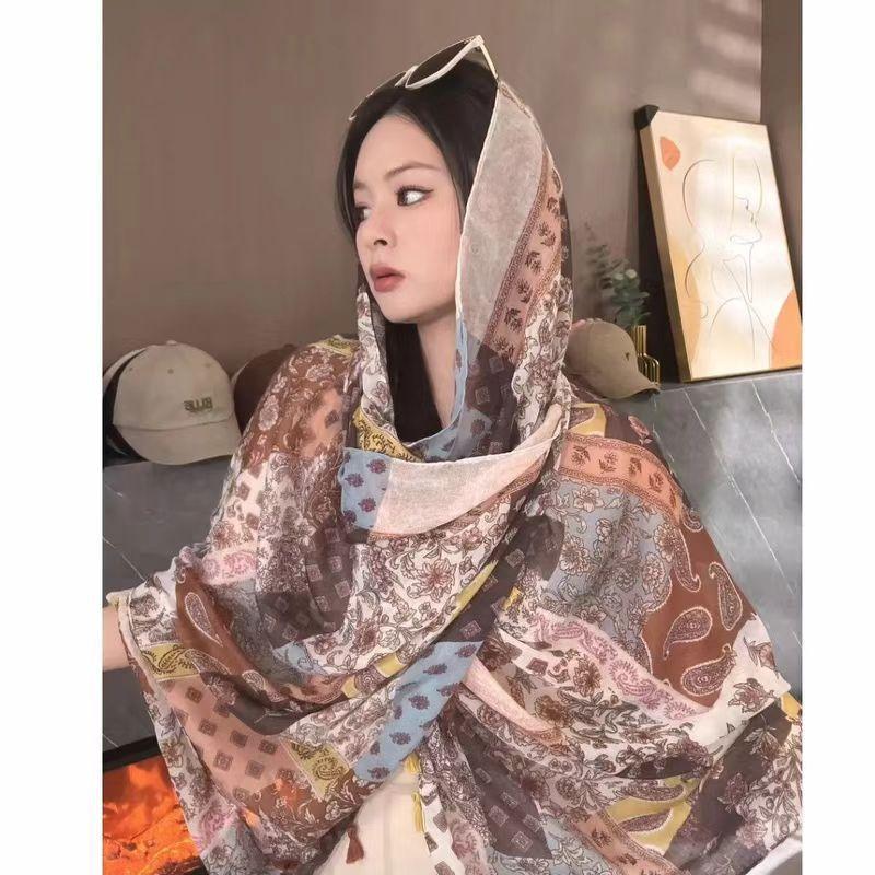 Ethnic Style Scarf for Women Sunscreen Scarf Beach Scarf, Beach Scarf New Style Scarf