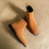 Suede Leather Mens Chelsea Boots Handmade High Top Men's Casual Shoes New Design Leisure Walk Male Ankle Boots Slip On Footwear