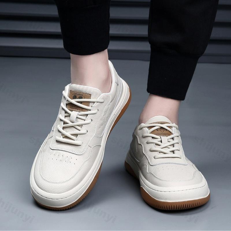 Men's Leather Casual Shoes Autumn 2025 Vulcanized Sneakers Fashion Platform Men Comfortable Walking Casual Shoes Zapatillas