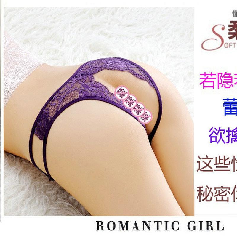 Fun Fun Panties Women's Sexy Panties Open Lace Thong Low Waist Hollow Hot Flirting Uniform