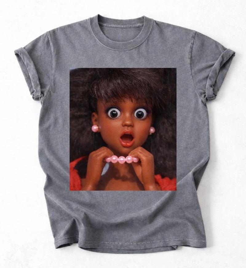 Funny African American Disgusted Black Doll Face Meme Shirt Summer Unisexs And Unisexs Loose And Breathable TShirt Top