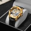 Forsining Official Exclusive Sale Golden Double Side Transparent Modern Design Men Watch Top  Luxury Automatic Wristwatches