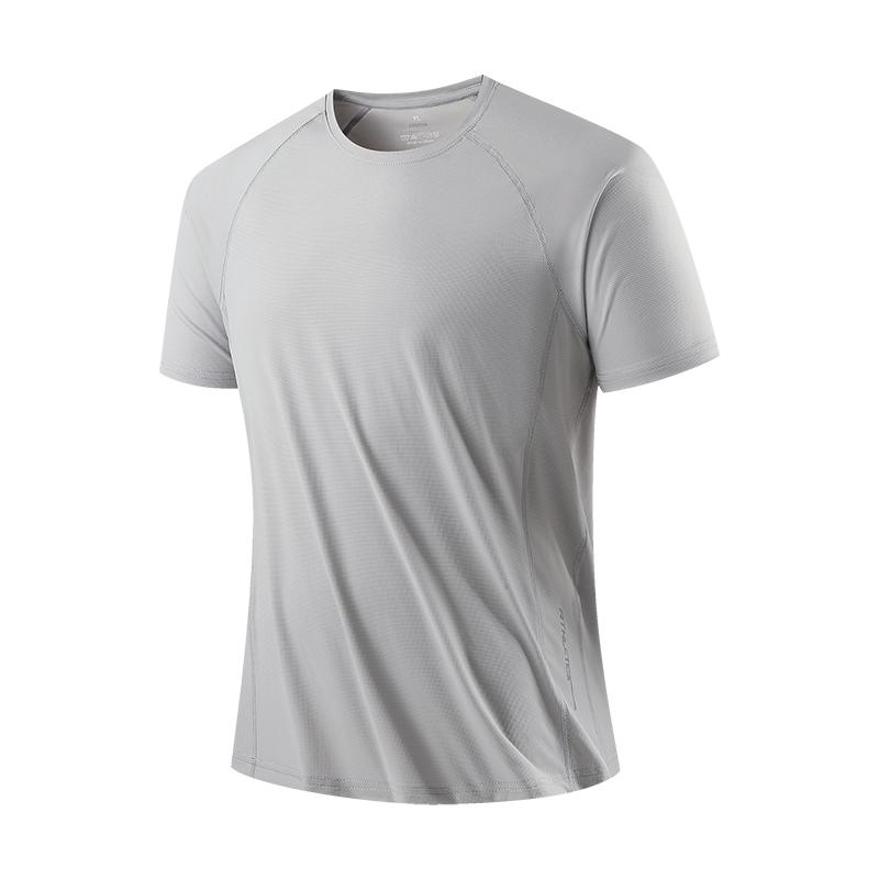 Sports And Leisure Ice Silk Short-sleeved Men's Quick-drying Ice-feel Elastic Breathable Loose Round Neck T-shirt For Men