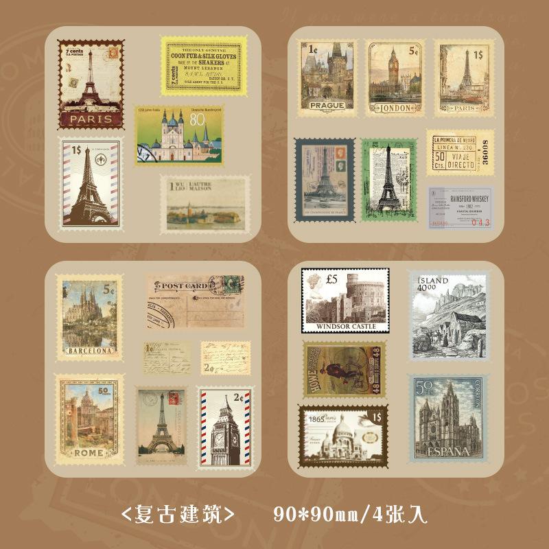 Kawai Stationery Retro Niche Stamps Illustrations Stickers Nostalgic Items Plants Good Looking Ins Creative Wallet Packs Lovely