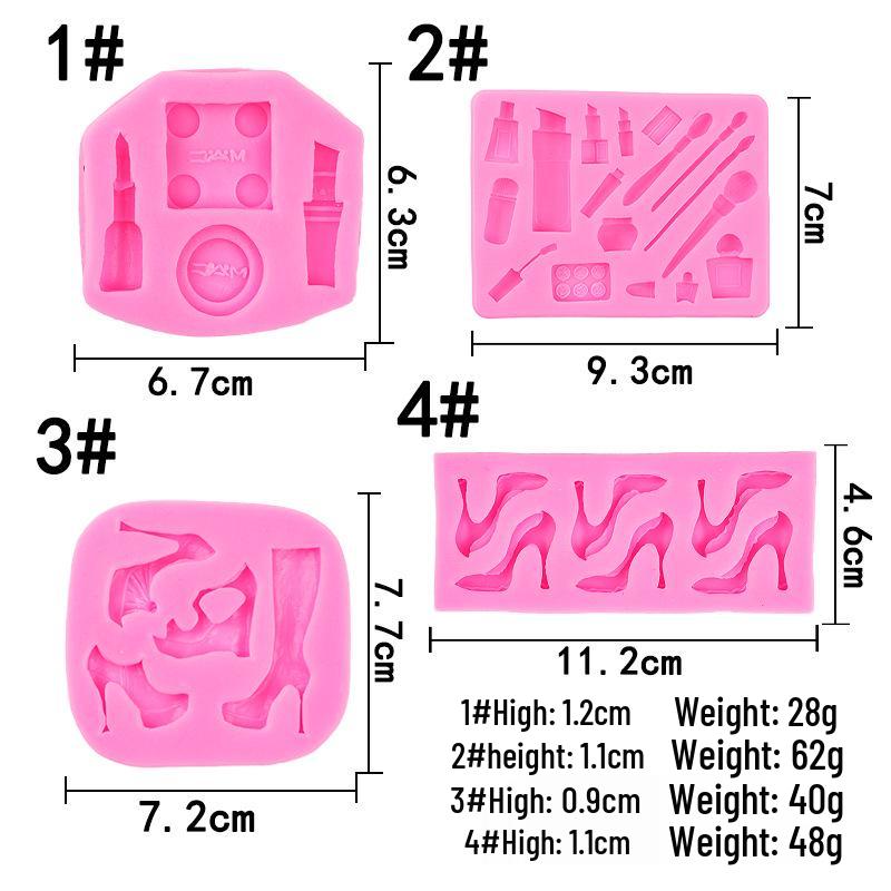 Lipstick, Eyeshadow, High Heels, and Nail Polish Silicone Mold for Makeup and Cake Crafts