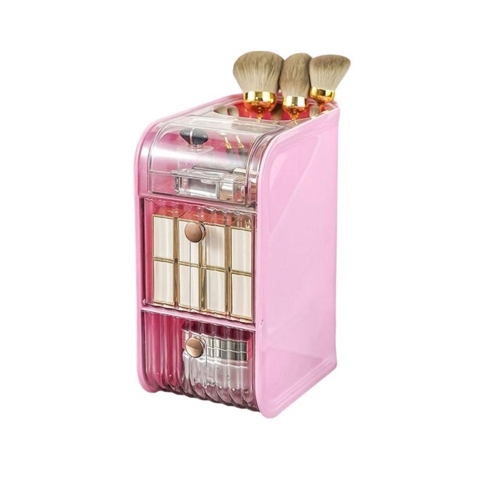 Plastic Cosmetic Storage Box Space Saving Makeup Storage Container Stationery Storage Box  for Home