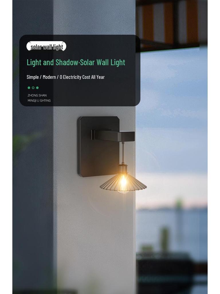 Waterproof Outdoor Solar COB Wall Light for Courtyard and Lawn