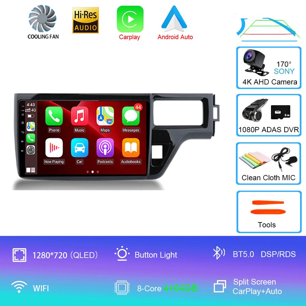 For Honda Stepwgn 5 2015 - 2021 RHD Car Radio Multimedia Headunit QLED System Navigation GPS Auto Android14 2Din DVD