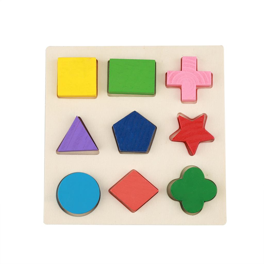 Kids Educational Wooden Toy Set Geometric Block Building Puzzle Baby Early Learning Tool