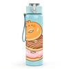 1PC Donut Cartoon Pattern 750ml Color Plastic Sports Water Bottle Leakproof Flip Straw Lid Suitable for Sports Office Home Use