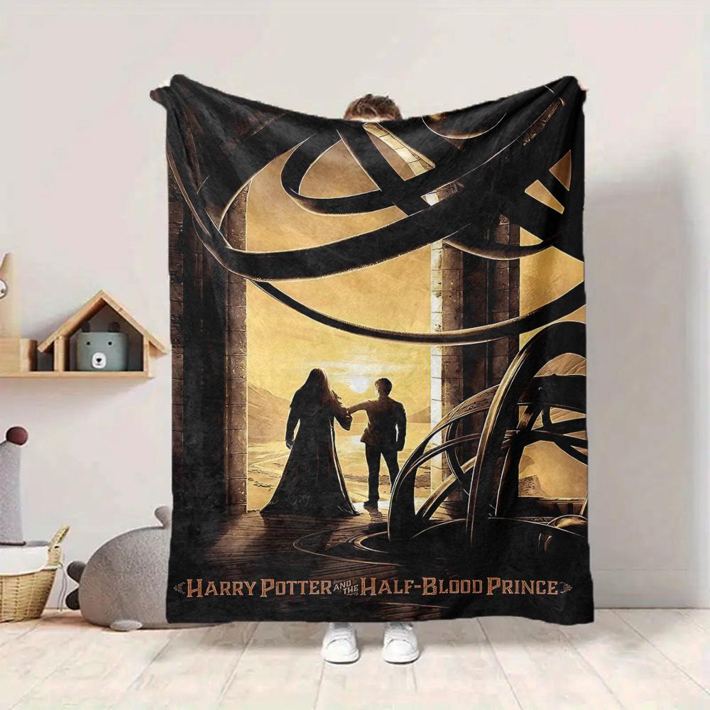 1pc Harry Potter Flannel Throw Blanket - HD Printed Lightweight Soft Warm All-Season Blanket for Sofa, Bed, Travel, Camping 029