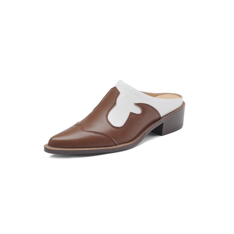 

Модная обувь Kaky s с острым носком из кожи с напылением, большого размера, женские туфли-шлепанцы, обернутые полушлепанцы, туфли Мюли, модная обувь 220