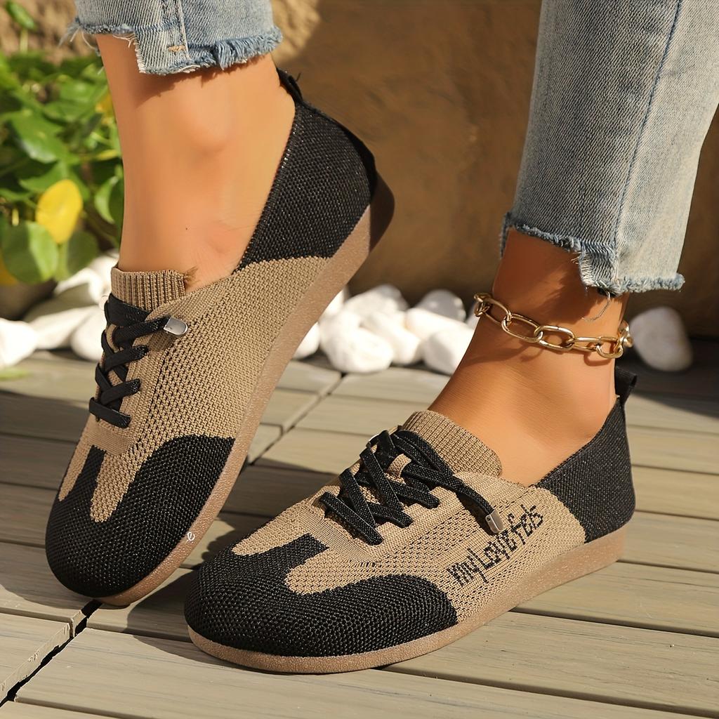 Women's Fall New Arrival Retro Breathable Slip-On Casual Shoes Color-Blocked Versatile Sneakers