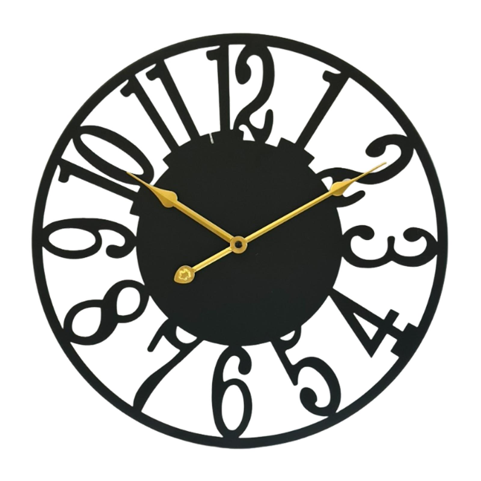 

Wall Clock 16 inch Modern Compact Electronic Easy to Install Round Silent for Kitchen Home Living Room Classroom Bedroom чёрный