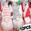 3/12x Christmas Decoration Supplies Knitted Wool Forest Man Doll Small Pendant Faceless Doll Christmas Tree Decoration Hanging
