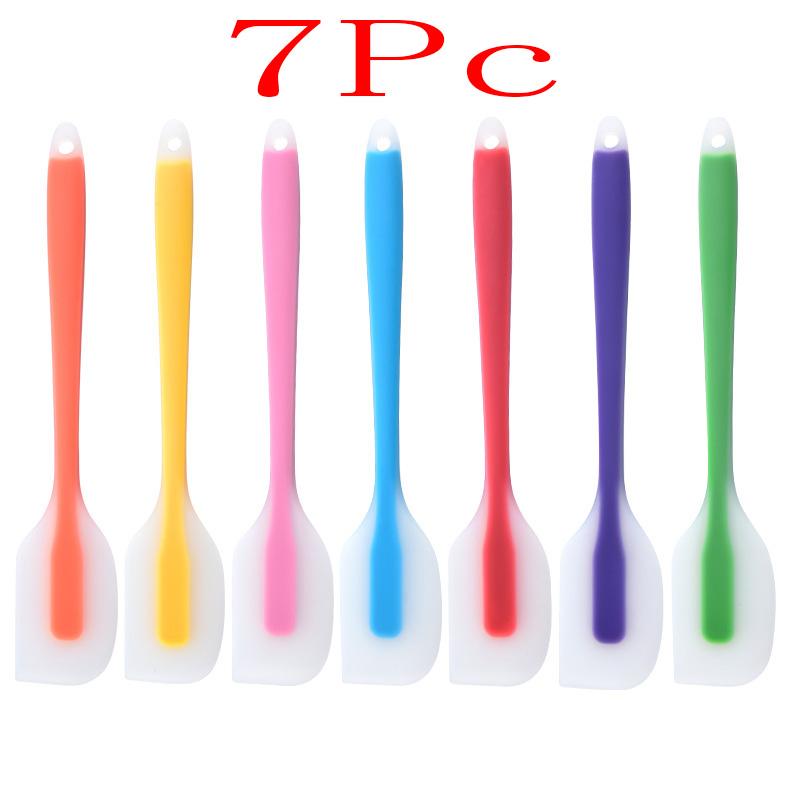 7Pc Silicone Spatula Cream Butter Cooking Baking Spatula Heat-resistant Silicone Spatula Transparent Kitchen Baking Tools