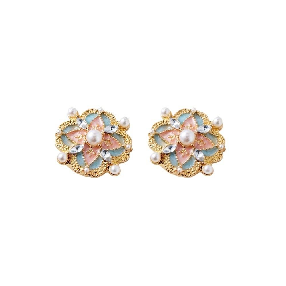 

2pcs Elegant Flower Sleeve Button Rhinestone Button Cover Clip Blouses Shirt Accessories 2PCS Style 3