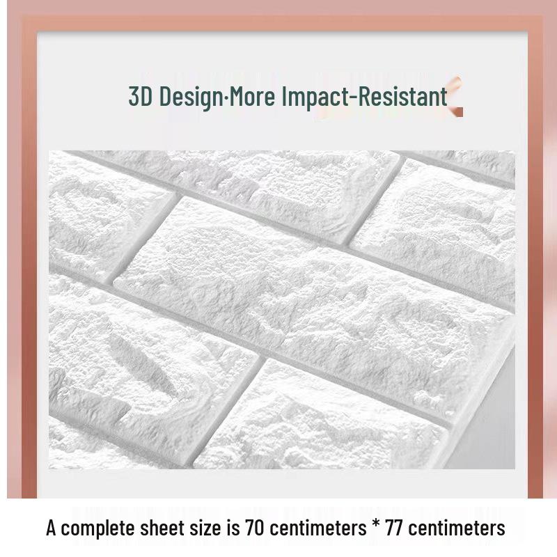 3D Soundproof XPE Foam Wall Sticker: Waterproof, Anti-collision, Soft Self-adhesive for Children's Rooms & Kindergartens