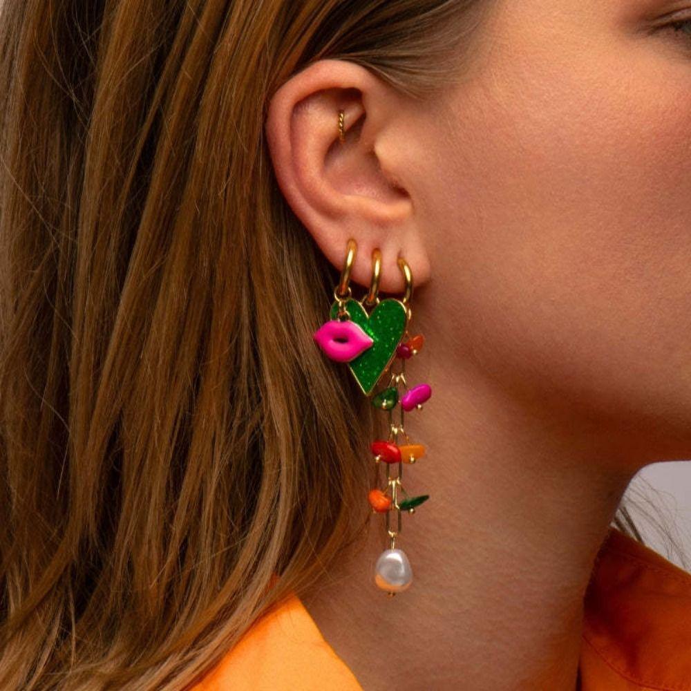 Starfish Charms Ear Buckle Lip Hoop Earrings Simple Enamel Fish Earrings  Party
