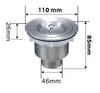 Modern 110mm Stainless Steel Brushed Sink Strainer/Siphon with 1-1/2 Inch Drain Connection for Kitchen Sink Easy Installation