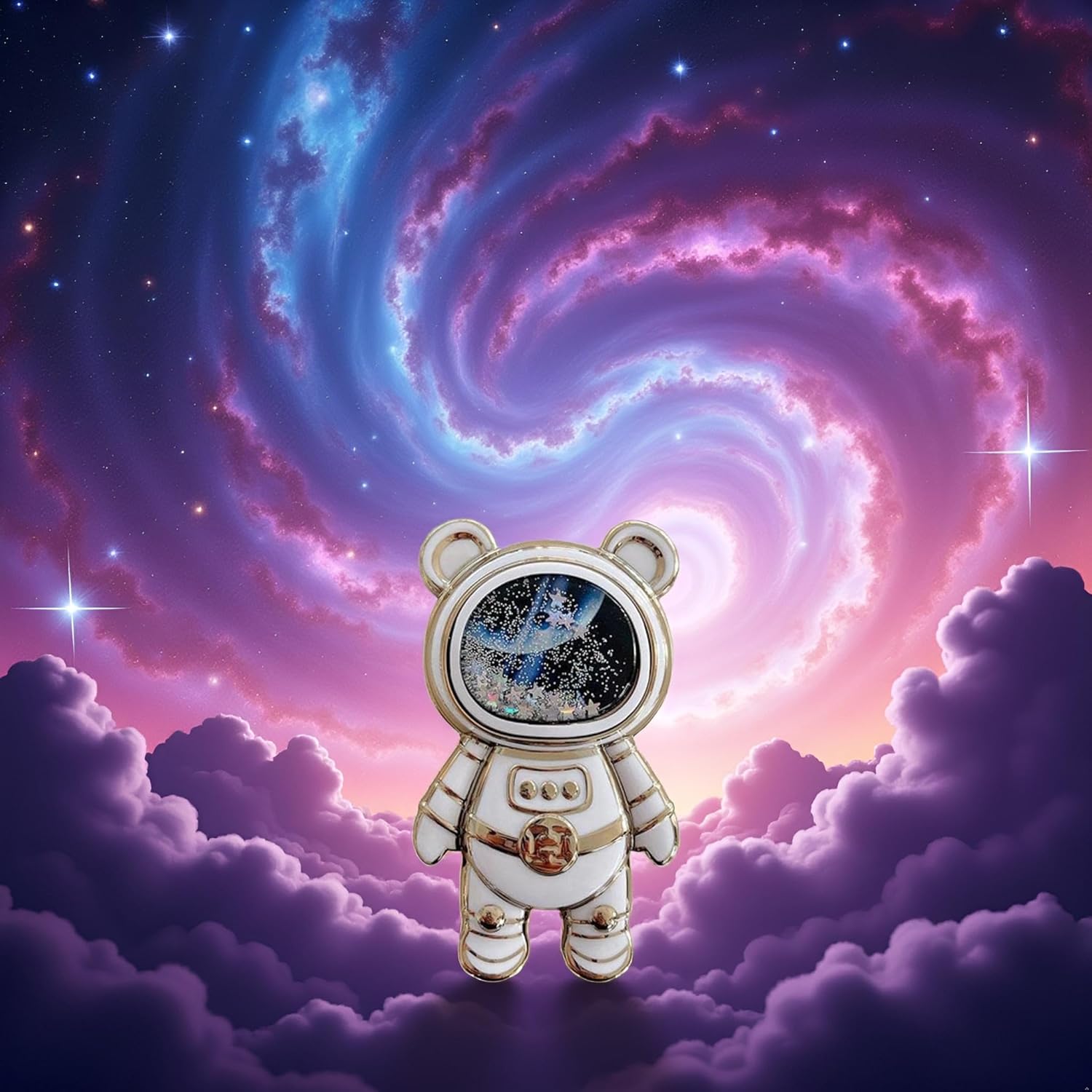 Jowxsx Astronaut Phone Holder, Adjustable Tablet Phone Ring Stand with 3D Moving Cute Phone Stand Holder,Adjustable Tablet Phone Ring Stand with 3D