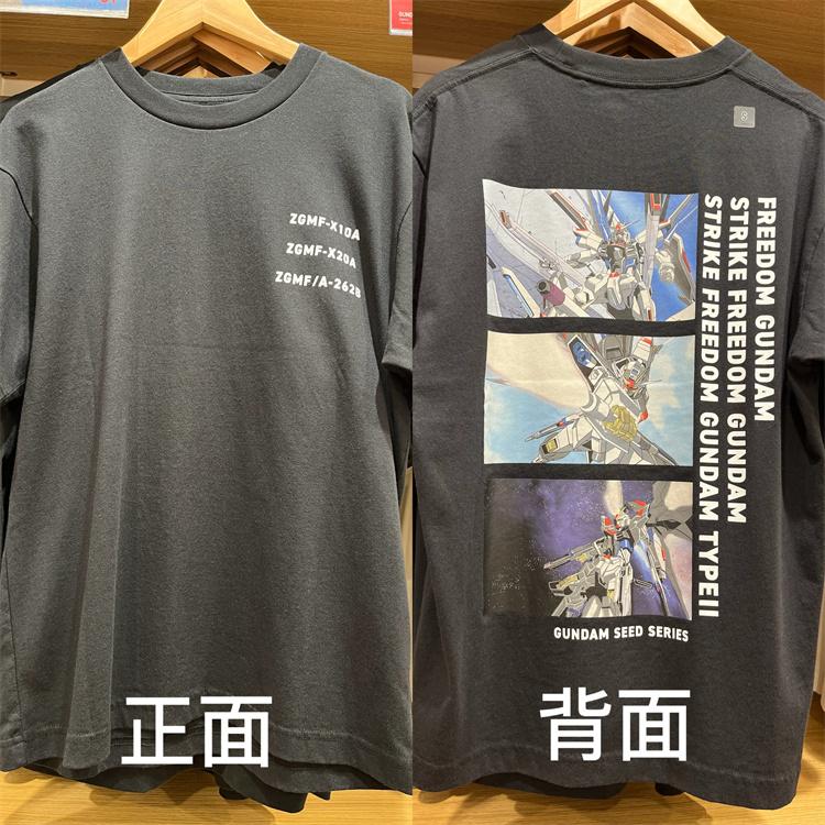 2025 Новая японская футболка Gundam Хлопок Винтажные Короткий рукав Винтажный Двумерная Анимация Короткий рукав Футболка Одежда Лето S