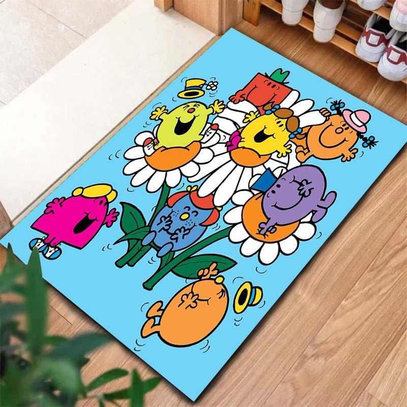 Sig. Tappeto Little Miss da Uomo per Soggiorno Camera da Letto Casa Decorazione Divano, Tappetino Antiscivolo per Giochi Bambini