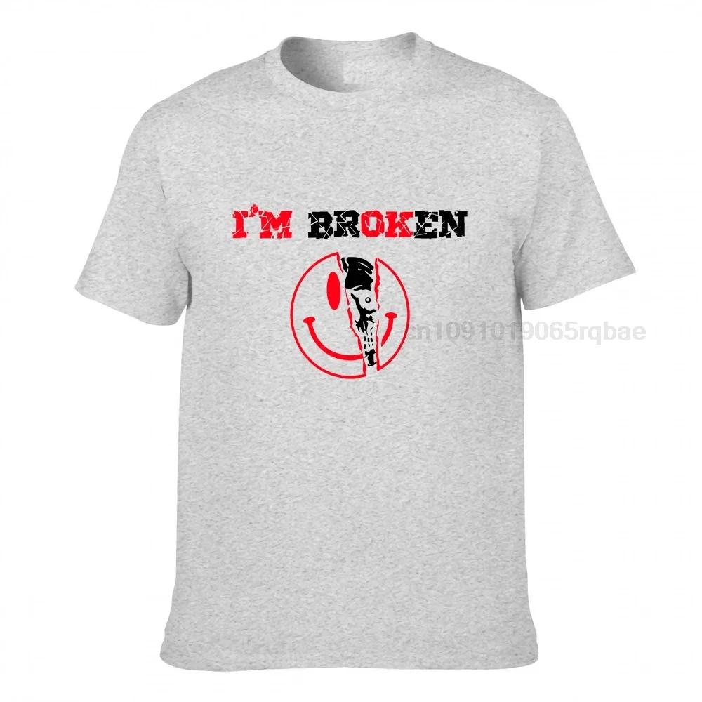 Confused Smile Im Broken Invisible Illness Im Ok Broken Tshirt S5xl 100 Cotton Unisex T Shirt Unisexs Tee