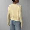 VAYLA Basics Casual Solid Color Round Neck Long Sleeve Loose Cropped Women Sweater Cardigan