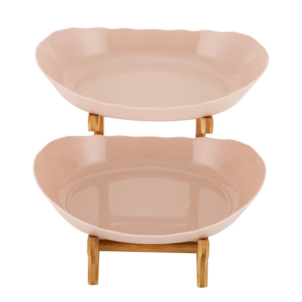 2 Tier Fruit Bowl Fruit Basket Stand Fruit Serving Tray for Kitchen Counter